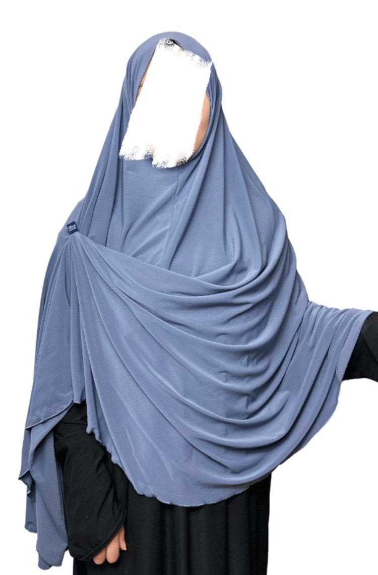 Grijsblauwe jersey heup khimaar van Dikrascollection, Dikrascollection, Verzenden, Hoed, Nieuw