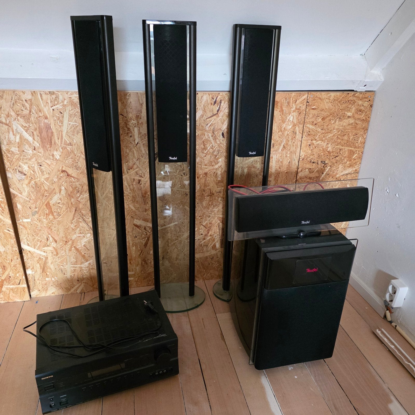 Teufel 5.1 Home Cinema Set met Onkyo Receiver (mist 1 box), Ophalen, Gebruikt, 5.1-systeem, Overige merken