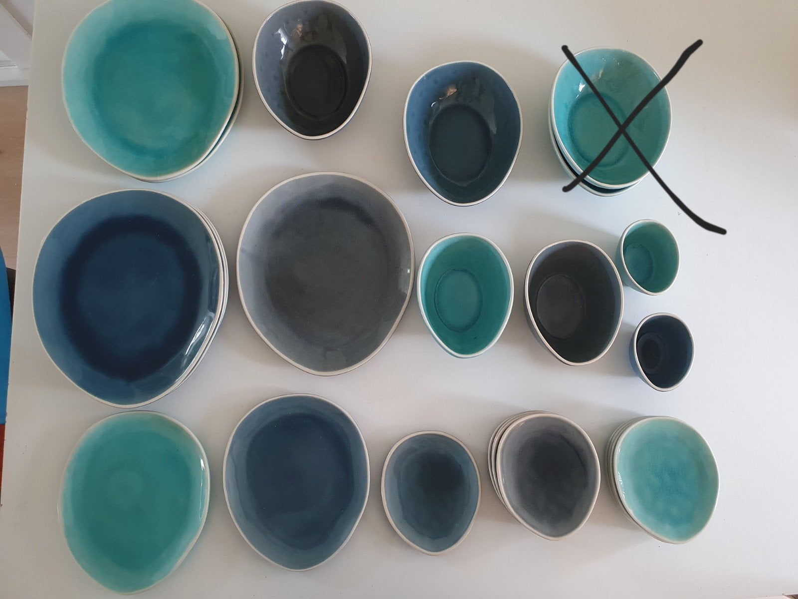 Handgemaakt servies: Jewel collectie: 23 stuks, Gebruikt, Verzenden, Keramiek, Bord(en)