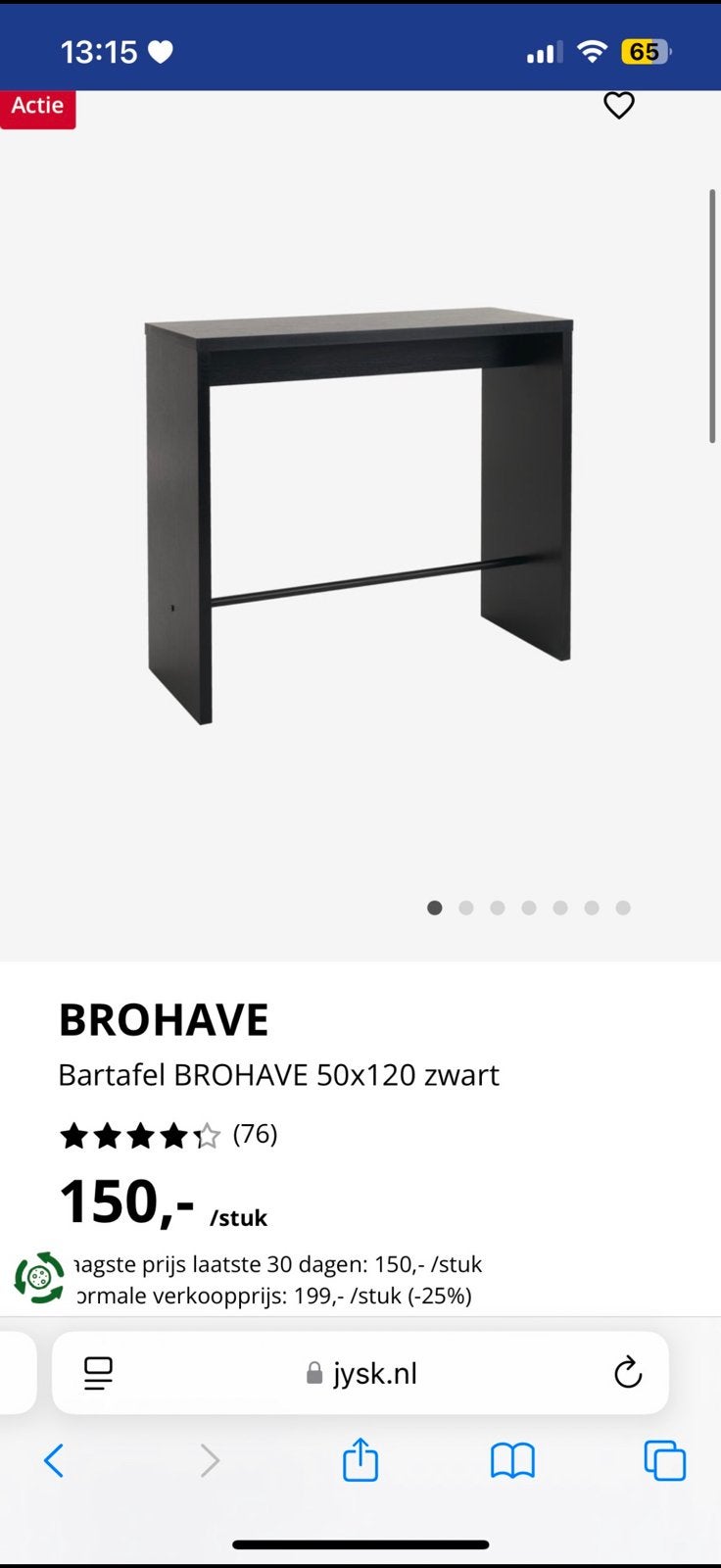 Bartafel, Huis en Inrichting, Ophalen, Gebruikt, 100 tot 150 cm, 50 tot 100 cm