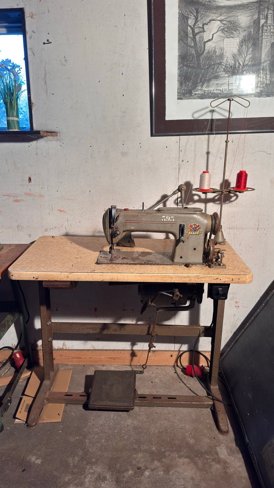 Pfaff 393 Rolvoet Industriële Naaimachine op Krachtstroom, Ophalen, Naaimachine, Industrieel, Gebruikt