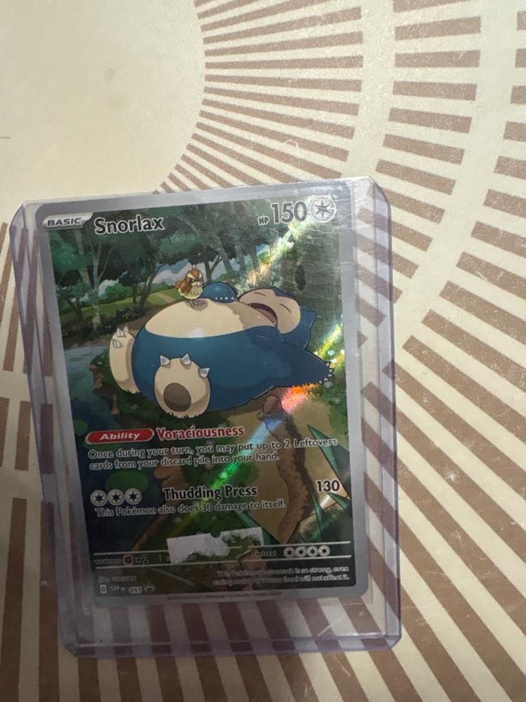 Pokémon Kaart Snorlax, Ophalen of Verzenden, Zo goed als nieuw, Losse kaart, Foil
