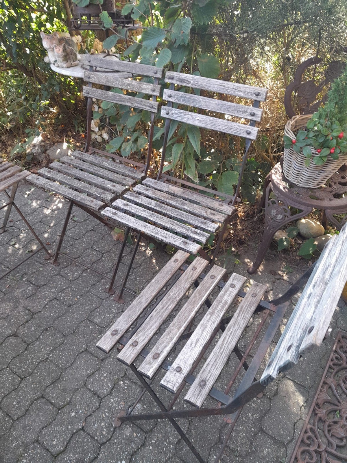 Vier Bistro stoeltjes, Ophalen, Gebruikt, Overige materialen, 4 zitplaatsen