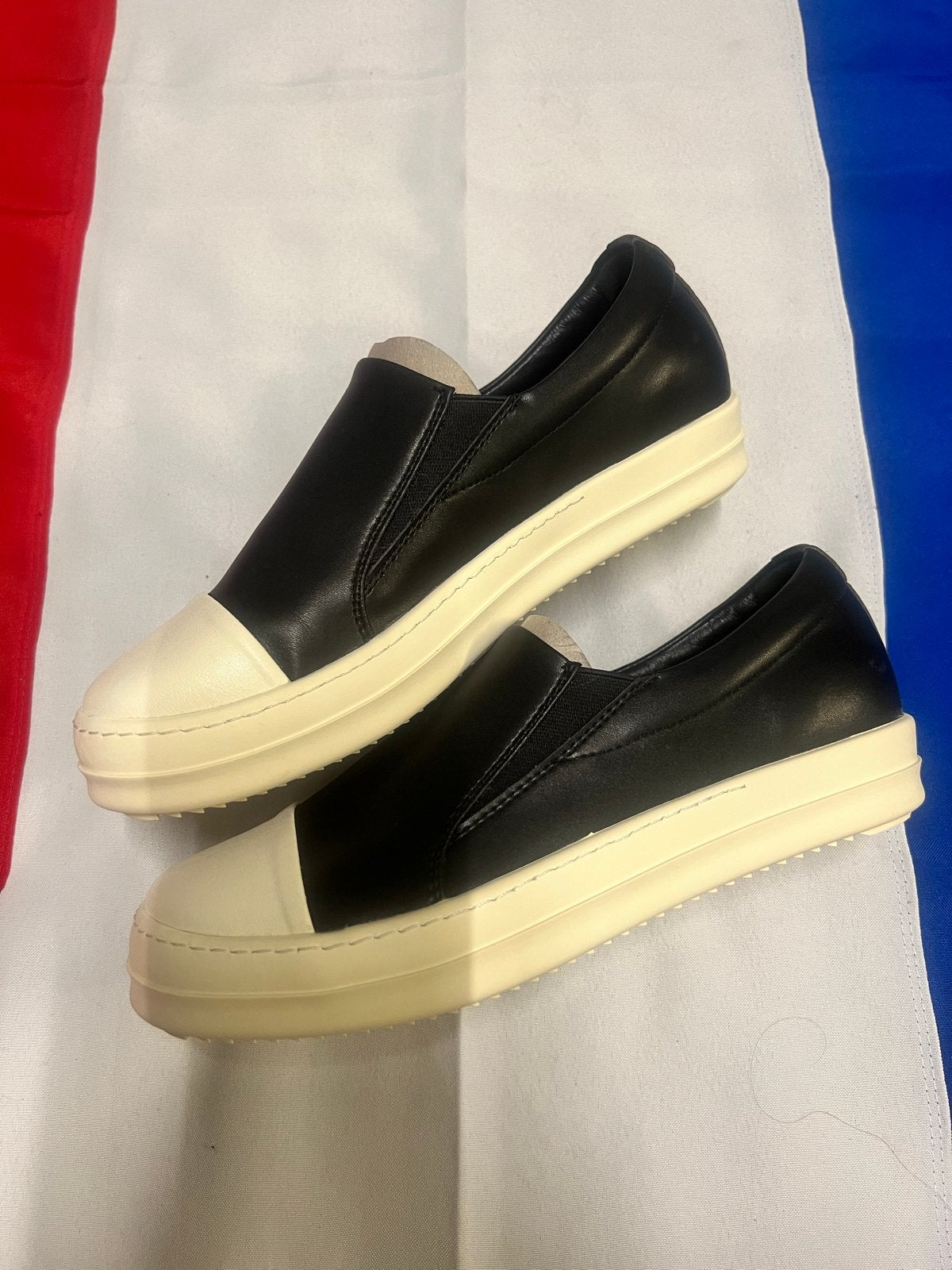 Rick Owens DRKSHDW Slip-on Sneakers Zwart/Wit, Ophalen of Verzenden, Nieuw, Zwart, Sneakers of Gympen