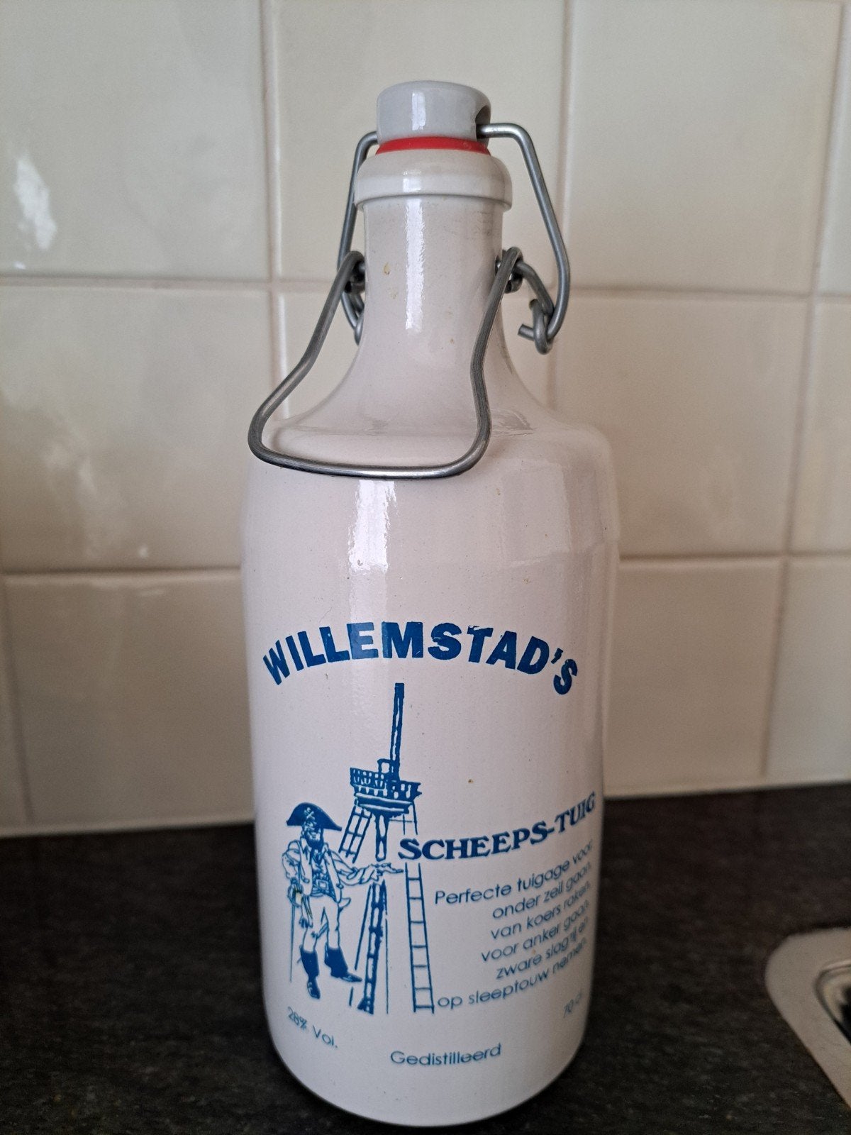 Vintage Willemstad's Scheeps-Tuig Jenever Kruik (70cl), Ophalen