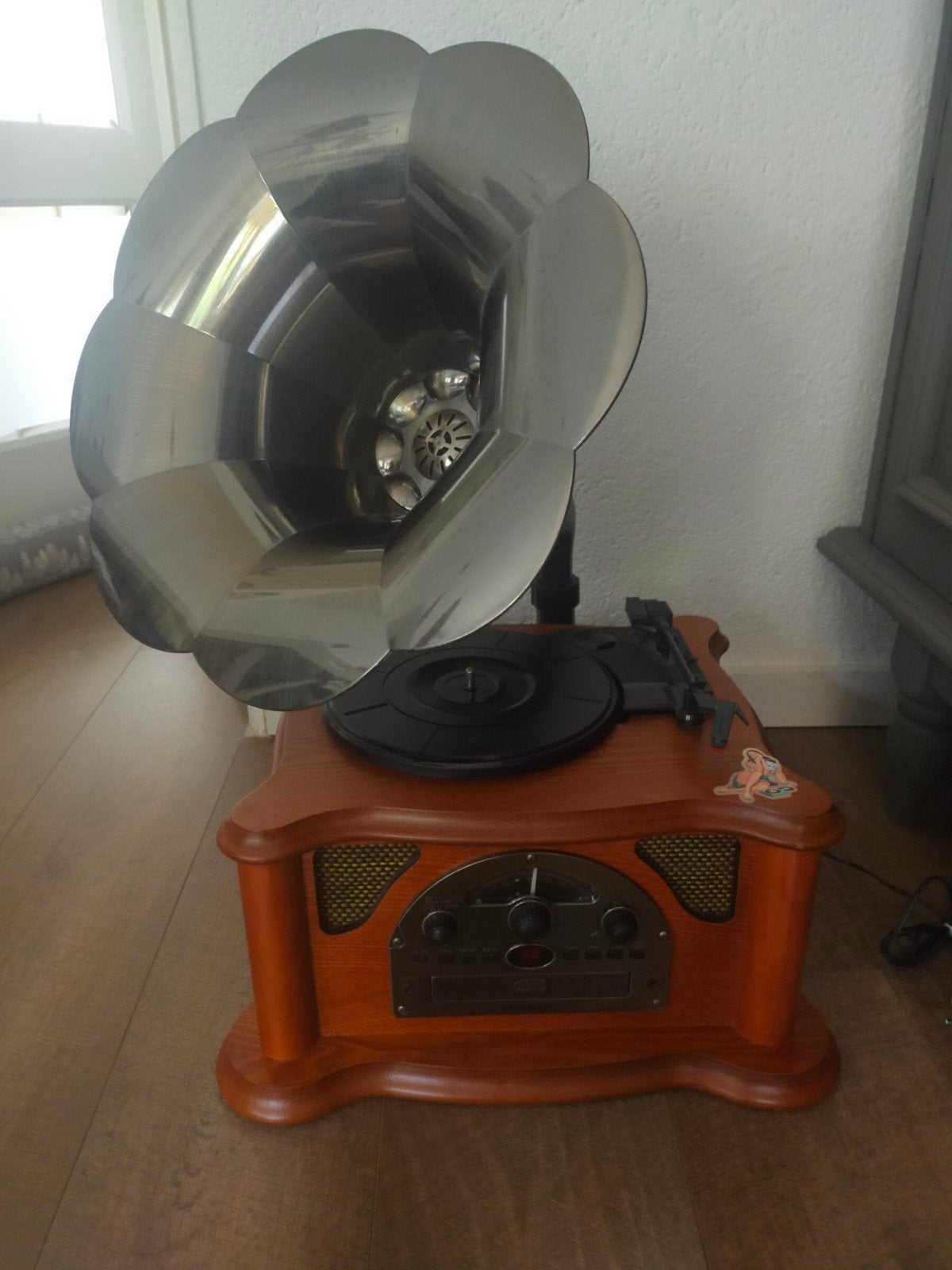 Retro grammofoon platenspeler Ricatech RMC350 met hoorn., Audio, Tv en Foto, Ophalen, Overige merken