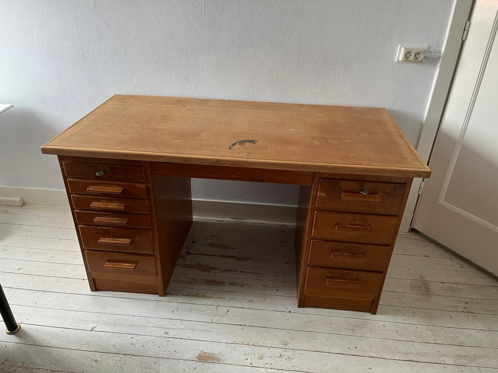 Houten bureau, Ophalen, Demontabel, Gebruikt, Hout