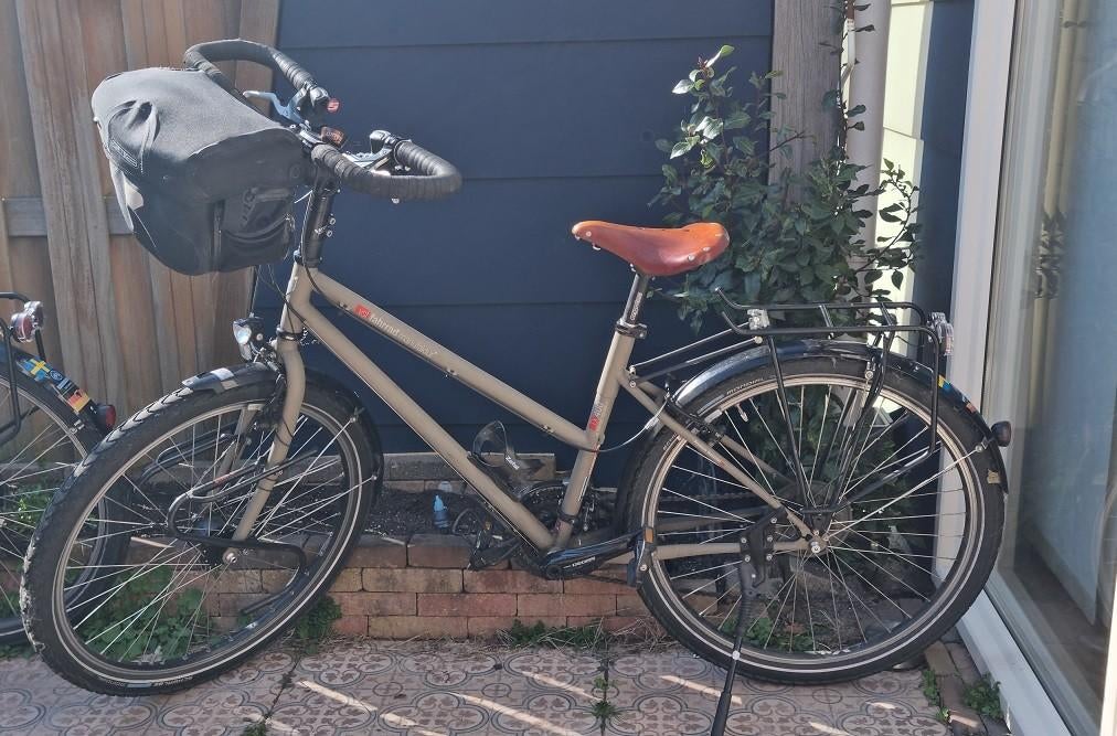 VSF TX-400 Expeditie Fiets Dames 45cm met Ortlieb Stuurtas, Gebruikt, 26 inch, 15 tot 20 versnellingen, Minder dan 47 cm