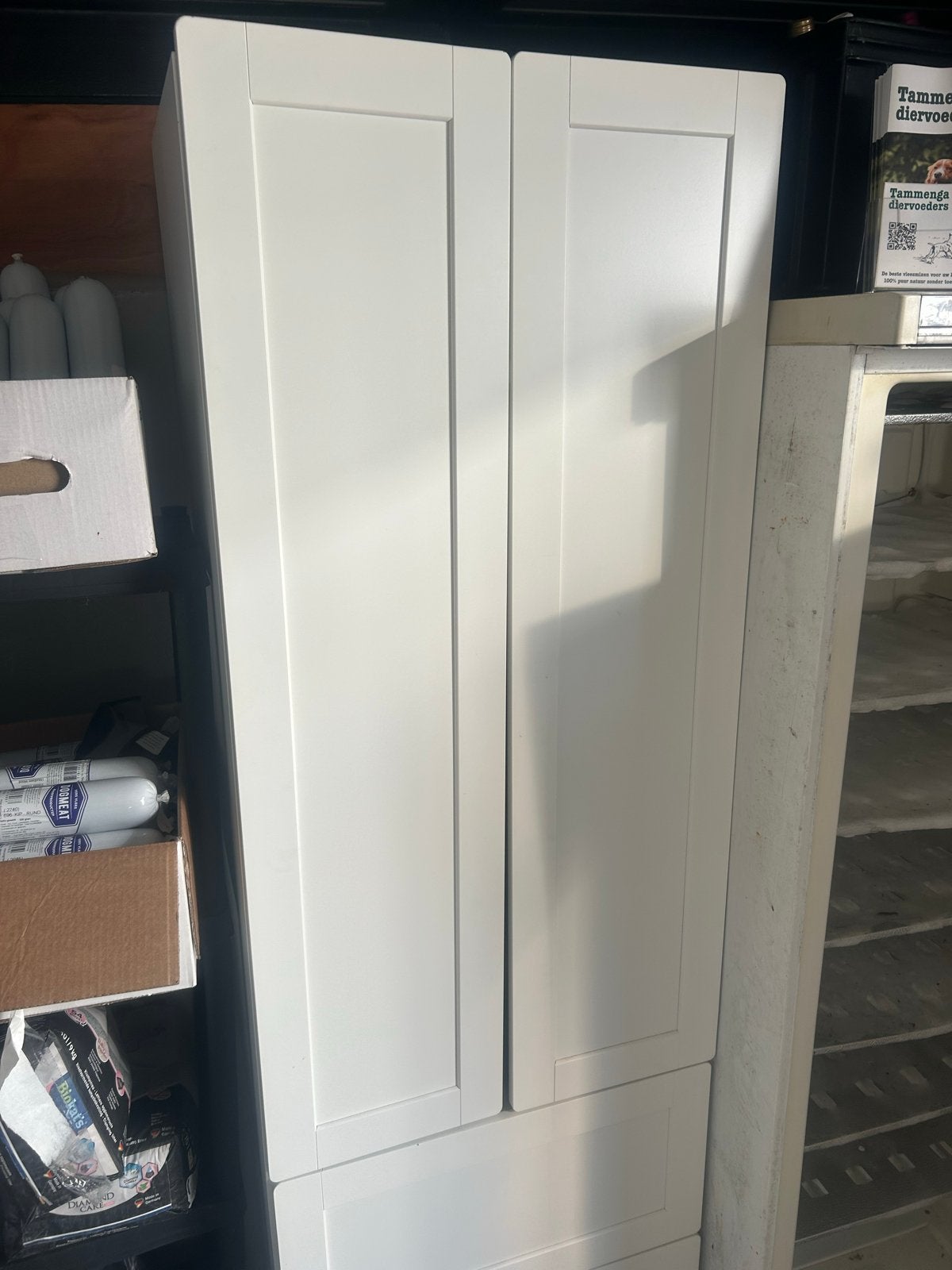 Witte Platsa kast met deuren, lades en hanggedeelte, Ophalen, 50 tot 100 cm, Zo goed als nieuw, Met lade(s)