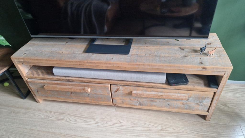 Steigerhouten tv meubel, Huis en Inrichting, Kasten | Televisiemeubels, Ophalen, 25 tot 50 cm, Minder dan 100 cm