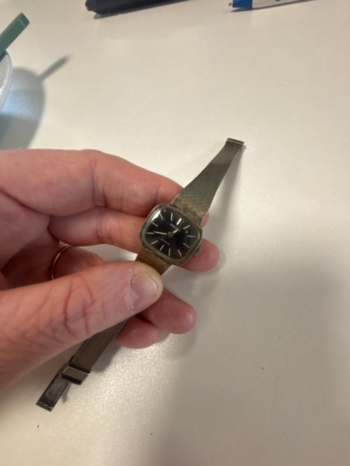 Vintage zilveren Prisma Incabloc dameshorloge 835 Loopt goed, Overige merken, Gebruikt, Staal, Polshorloge