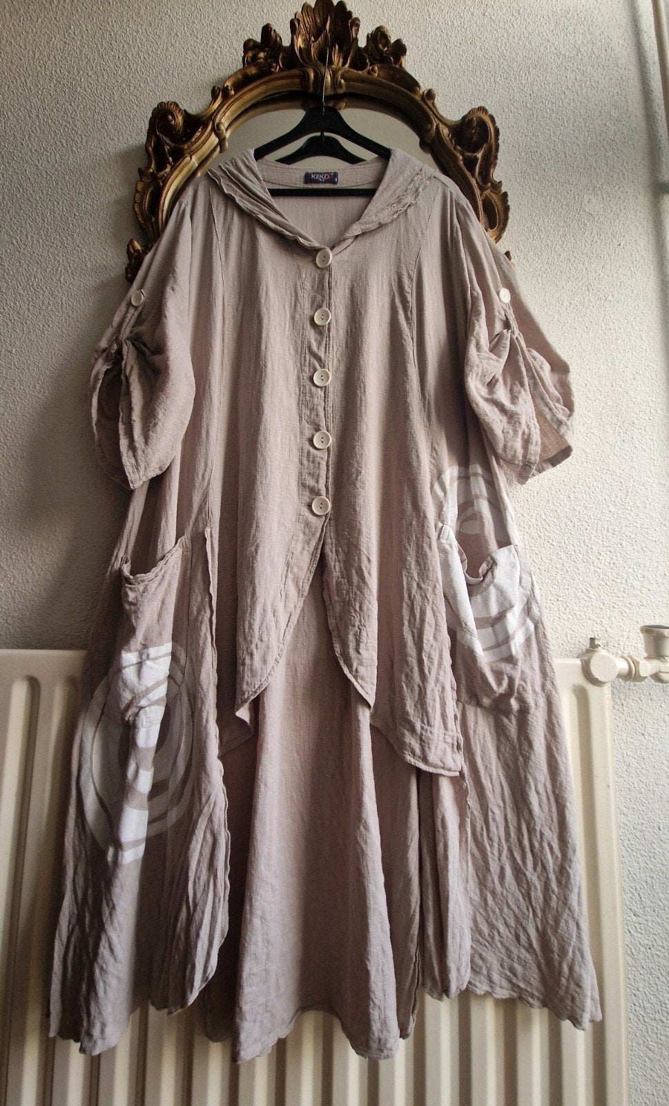Als nieuw! Kekoo grijs taupe wijd splitten lang vest jasje, Trui of Vest, Ophalen of Verzenden, Zo goed als nieuw, Kekoo