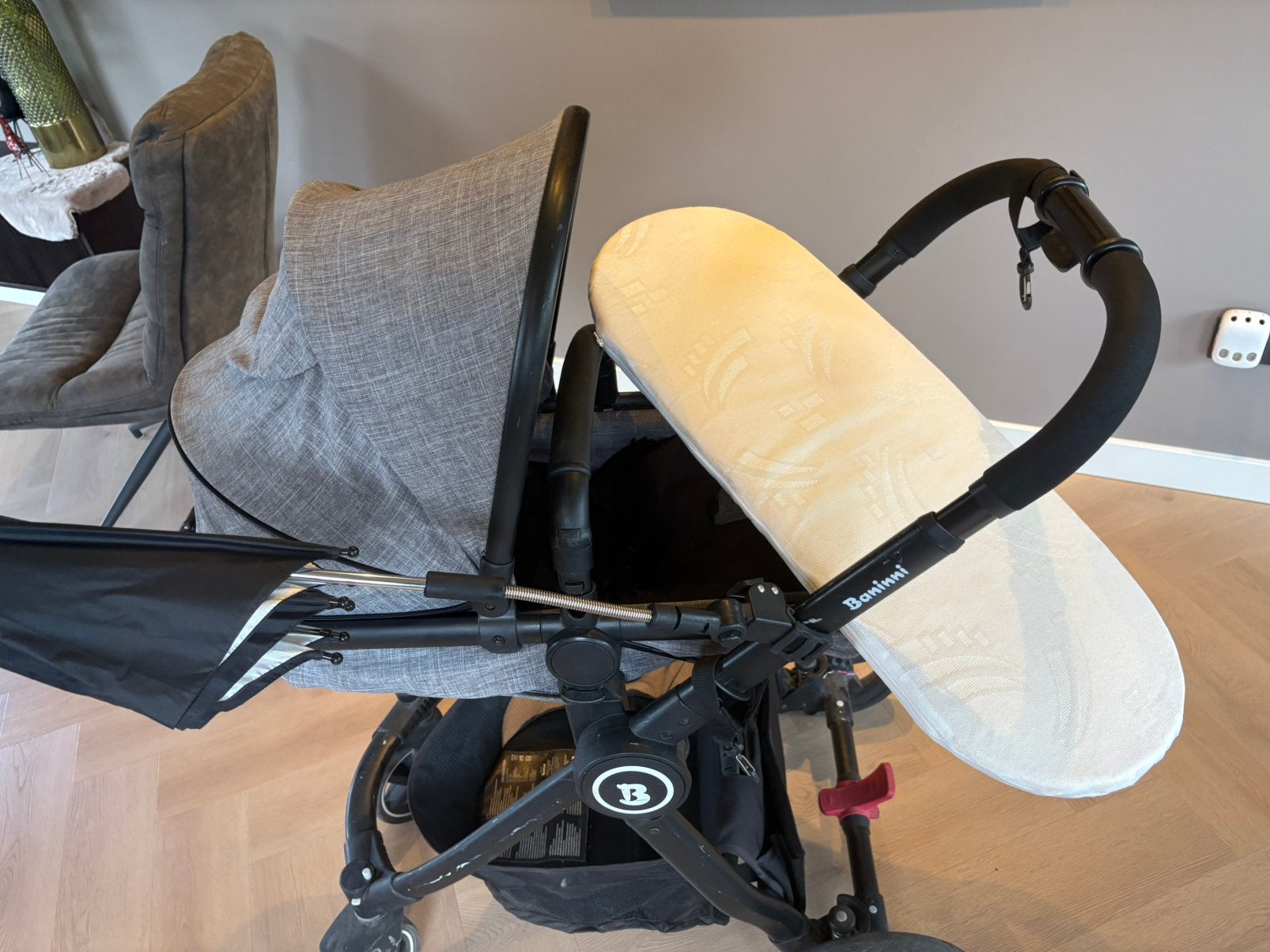Baninni kinderwagen, Gebruikt, Combiwagen, Verstelbare duwstang, Ophalen