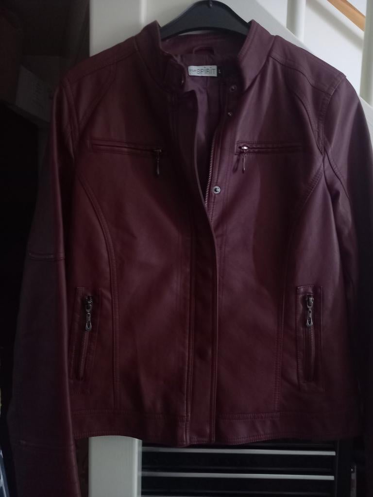 Kunstleren jasje, Ophalen of Verzenden, Zo goed als nieuw, Maat 38/40 (M), Rood
