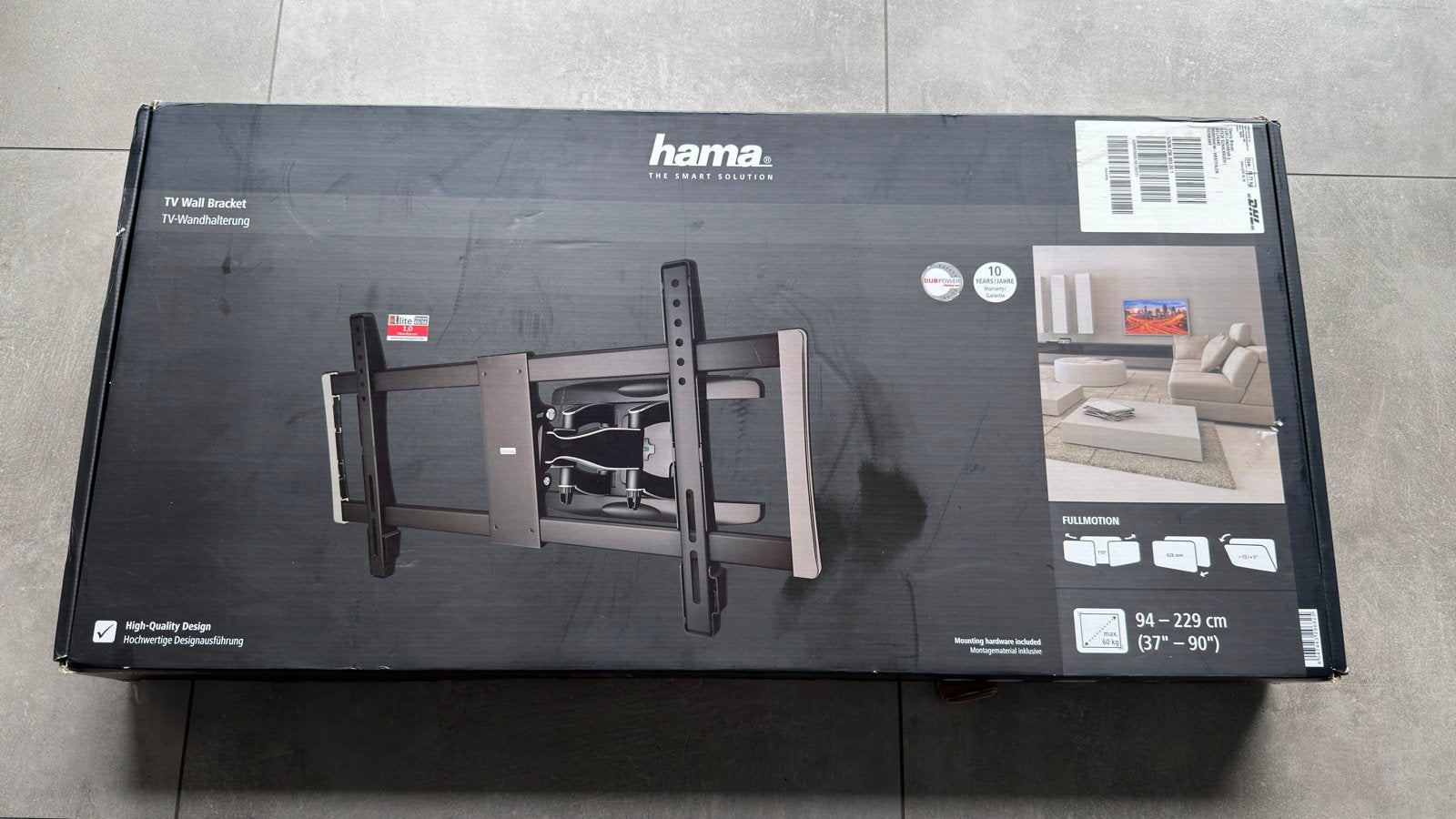 Hama Wendbare TV wandbeugel 37-90 inch, 60kg, VESA 800x400, Audio, Tv en Foto, Televisie-accessoires, Ophalen, Zo goed als nieuw