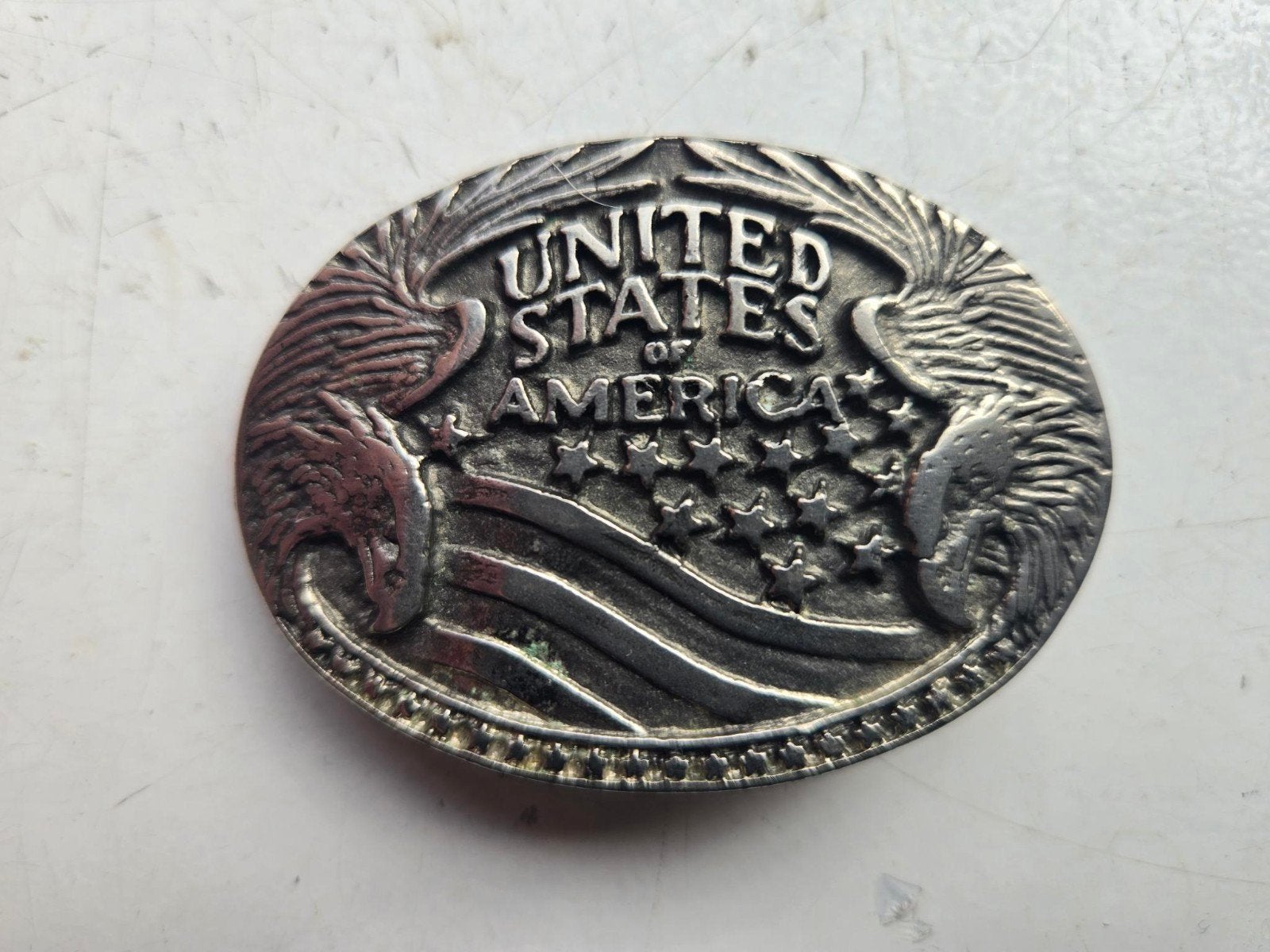 Vintage Belt Buckle United States of America, Kleding | Heren, Riemen en Ceinturen, Ophalen of Verzenden, Gedragen, Overige kleuren