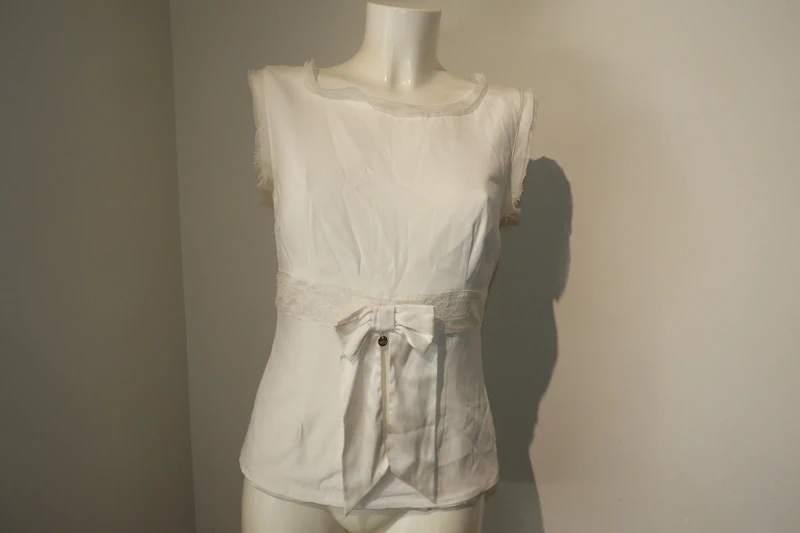 Elisabetta Franchi witte top strik merk bedel IT 46, Kleding | Dames, Maat 38/40 (M), Wit, Zo goed als nieuw, Zonder mouw