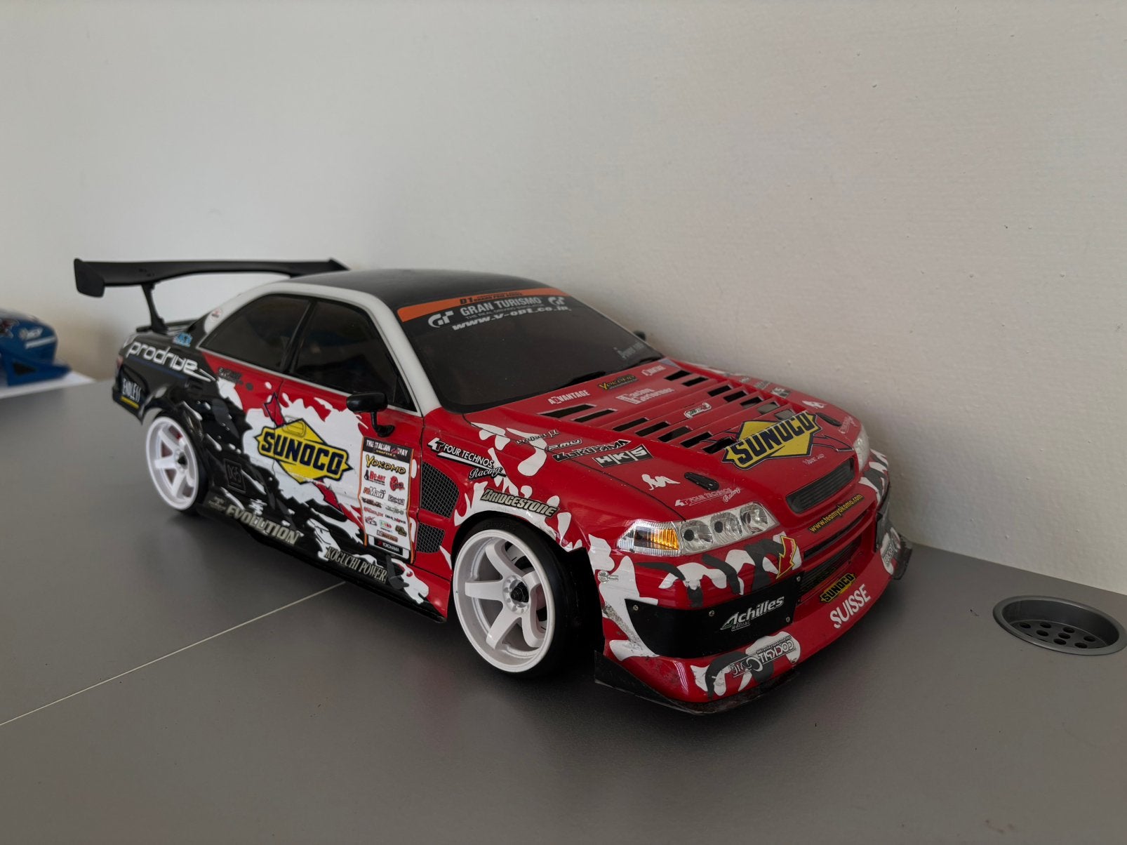 Yokomo sunoco jzx-100 rc drift body, Ophalen of Verzenden, Zo goed als nieuw, Schaal 1:10, Onderdeel