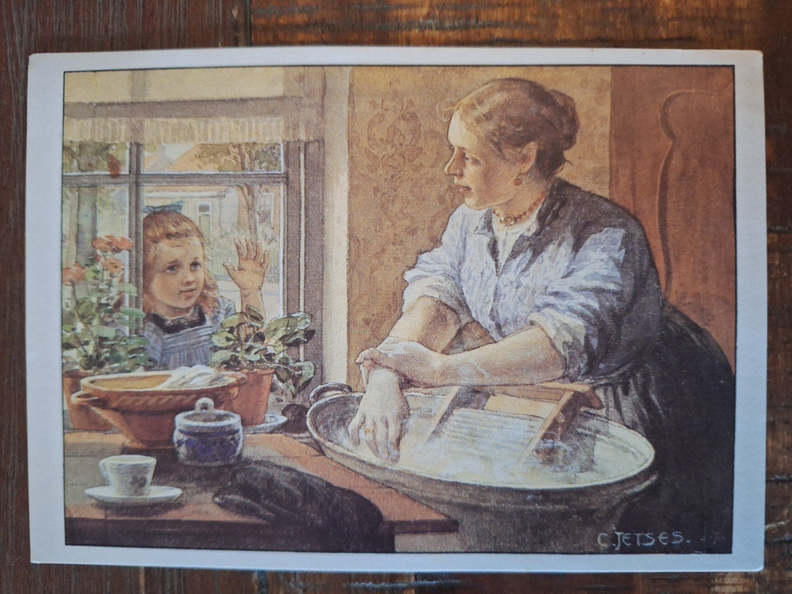 Vintage Ansichtkaart - C. Jetses - Die lieve moeder, Ophalen of Verzenden, Gelopen, Kinderen