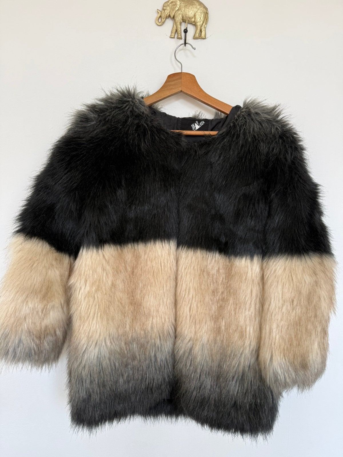 Faux Fur Bontjas / Fake Fur Coat Maat XS, Zwart, Ophalen of Verzenden, Zo goed als nieuw, Jasje