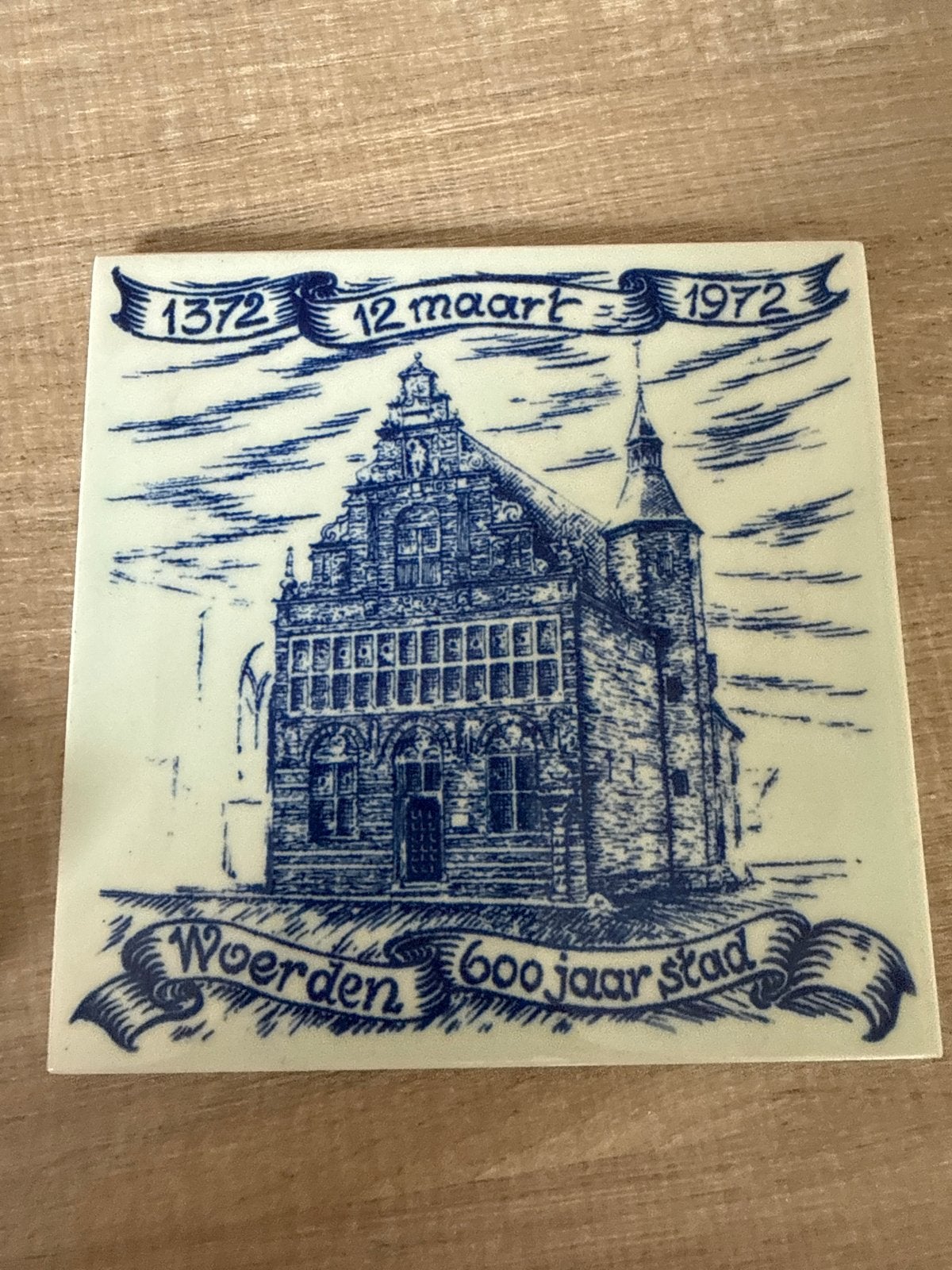 Tegel Woerden 600 jaar stad 1372-1972, Ophalen of Verzenden