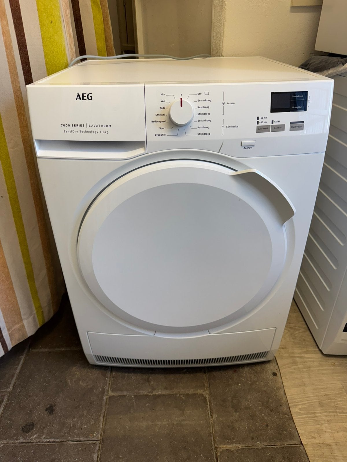 8KG Droger | AEG | Warmtepomp | Werkt Goed | Schoon, Ophalen, Gebruikt, 8 tot 10 kg, Voorlader