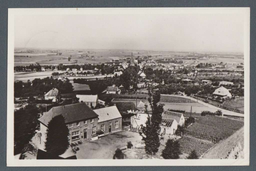 Elten - Panorama met Cafe De Drusus Put (gelopen in 1950), Ophalen of Verzenden, 1940 tot 1960, Gelopen, Gelderland