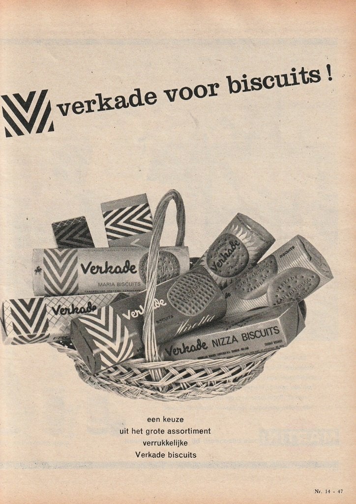 Retro reclame 1963 Verkade Zaandam biscuitjes koekjes, Verzenden, Overige typen