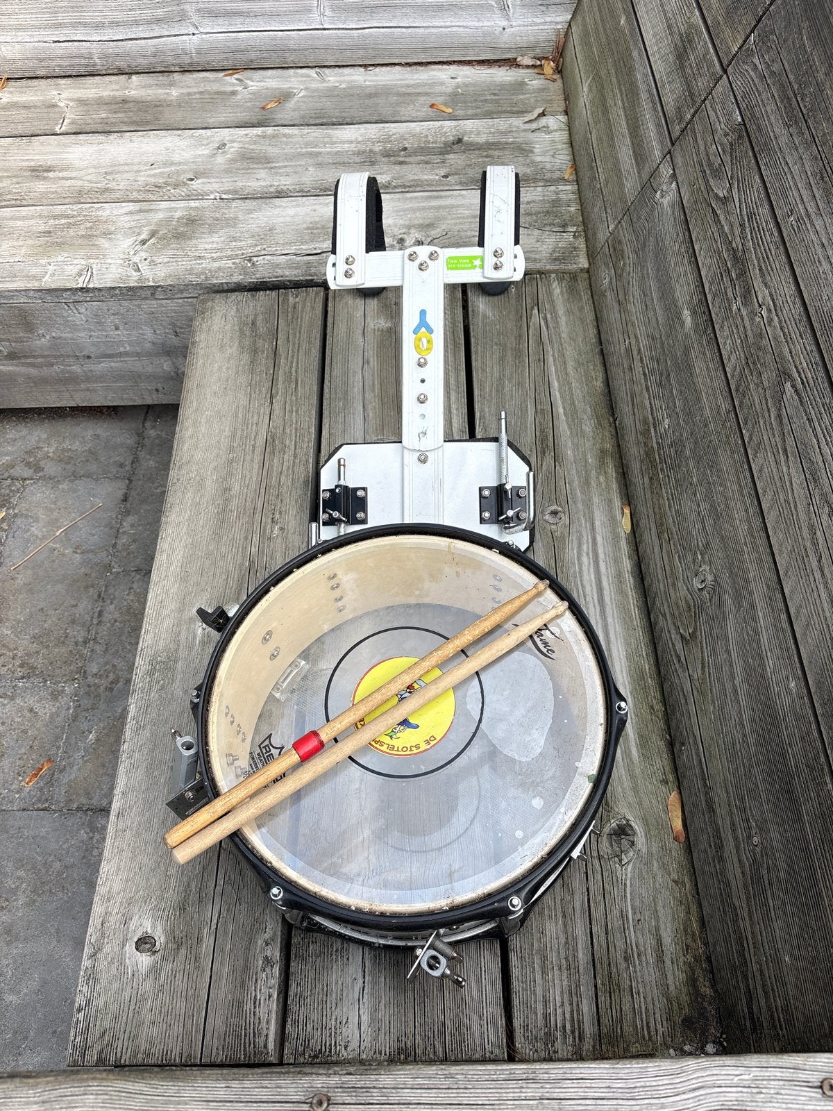 Snaredrum met draagstel en drumstokken, Muziek en Instrumenten, Ophalen, Gebruikt, Overige merken