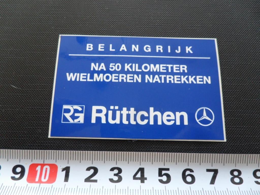sticker mercedes benz rüttchen na 50 km wielmoeren natrekke*, Verzamelen, Stickers, Ophalen, Zo goed als nieuw