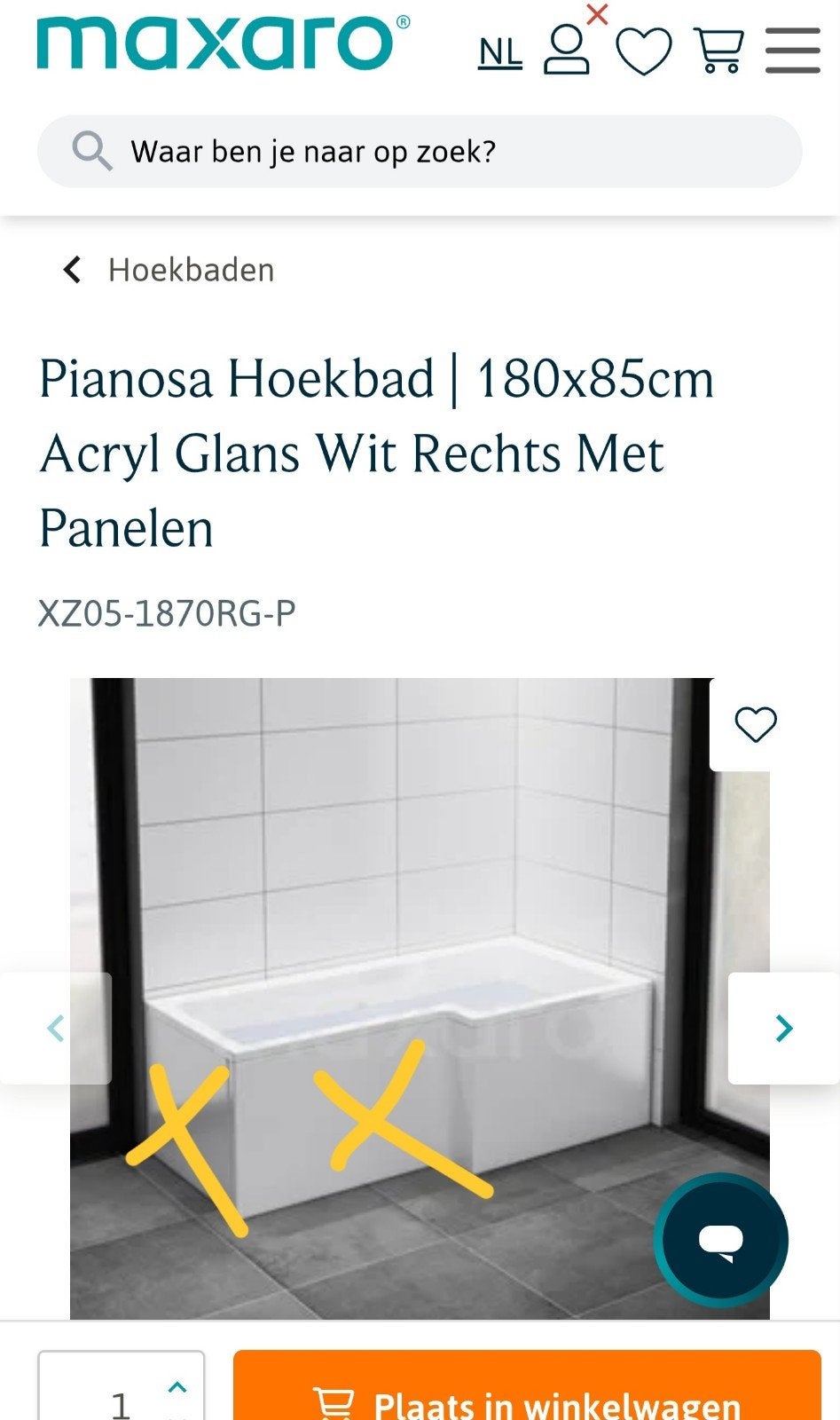 Nieuwe panelen voor Pianosa hoekbad 180x85cm, Doe-het-zelf en Verbouw, Ophalen of Verzenden, Nieuw, Bad