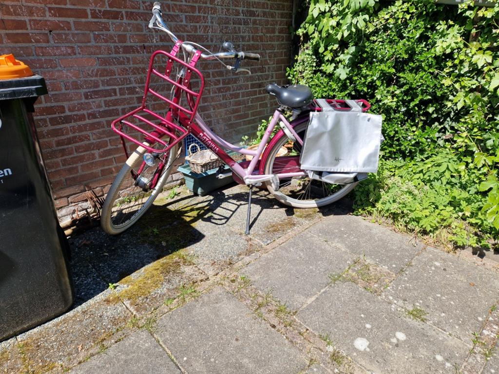 Batavus damesfiets met voordrager en fietstassen, Fietsen en Brommers, Fietsen | Dames | Damesfietsen, Ophalen, Velgrem, Versnellingen