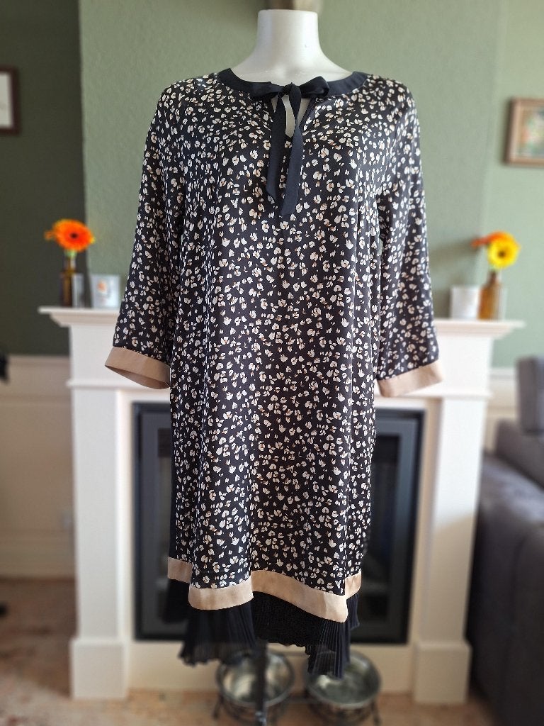 Amelie Amelie prachtige jurk met plissé rand L, Verzenden, Amelie en Amelie, Zwart, Maat 42/44 (L)