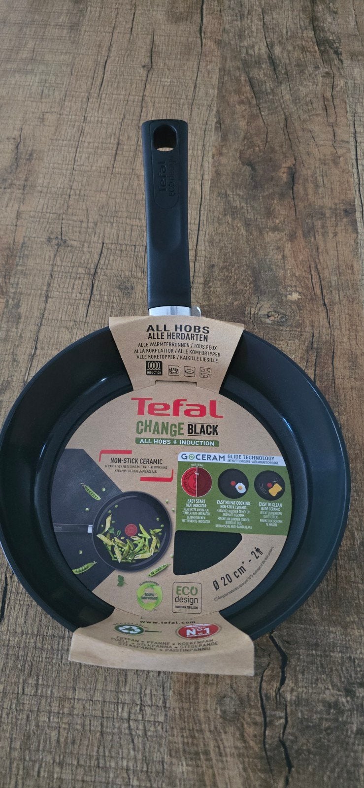 Tefal Change Black Koekenpan 20 cm, Overige typen, Nieuw, Ophalen of Verzenden, Zwart