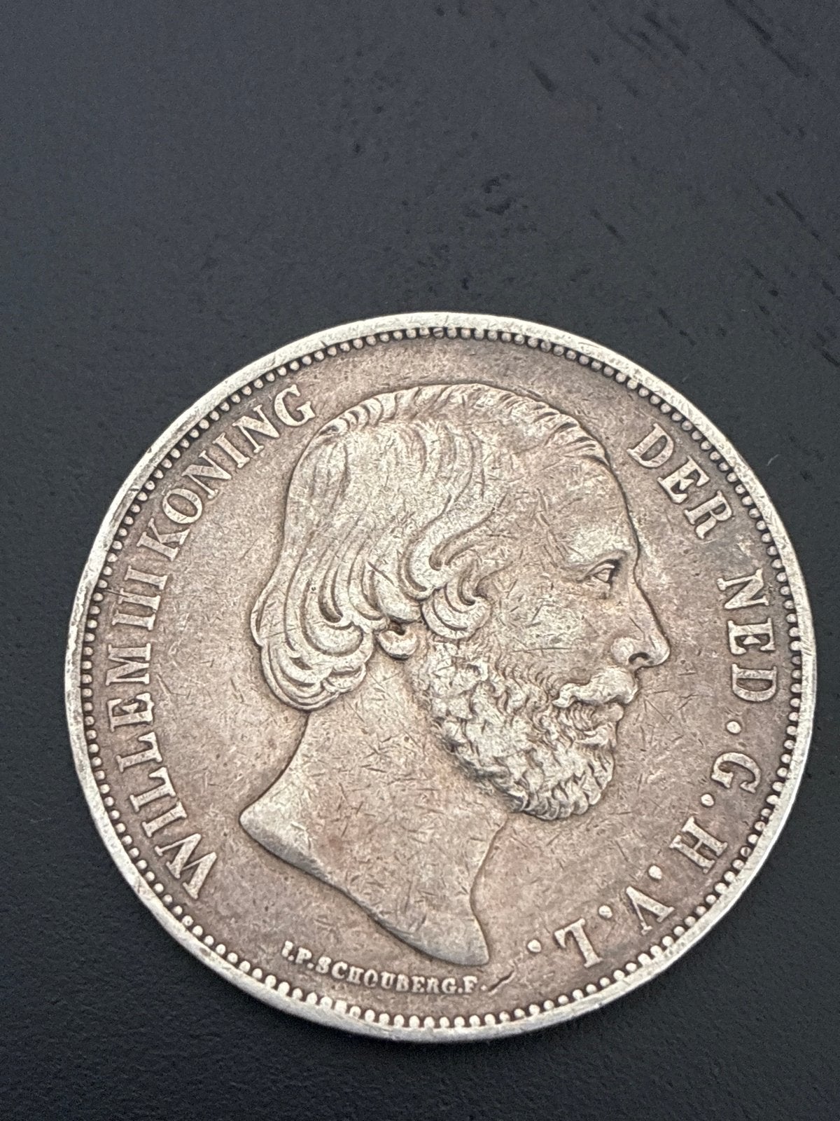 Zilveren 2½ Gulden Willem III uit 1871 rijksdaalder, Koning Willem III, Zilver, Ophalen of Verzenden, Losse munt