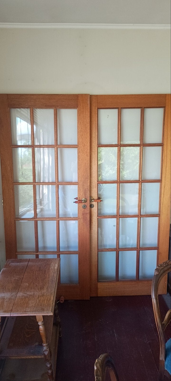🚪🚪 2 Binnendeuren met glas, slot en sleutel, 203x83 c, Doe-het-zelf en Verbouw, Ophalen, Gebruikt, 80 tot 100 cm, Binnendeur