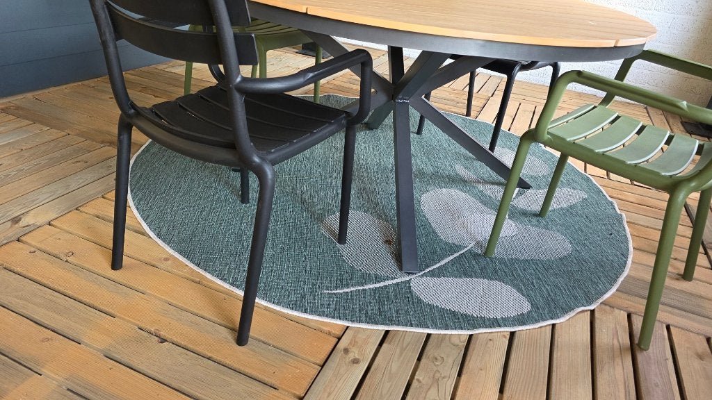 Vloerkleed rond, Ophalen, Rond, Groen, 200 cm of meer