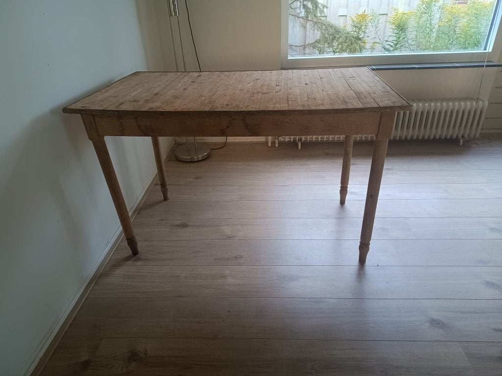 Gratis houten tafel, Ophalen, Gebruikt, 100 tot 150 cm, 50 tot 100 cm