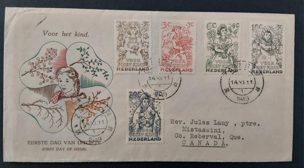 Voorloper fdc kinderzegels 1949, Ophalen of Verzenden, Nederland