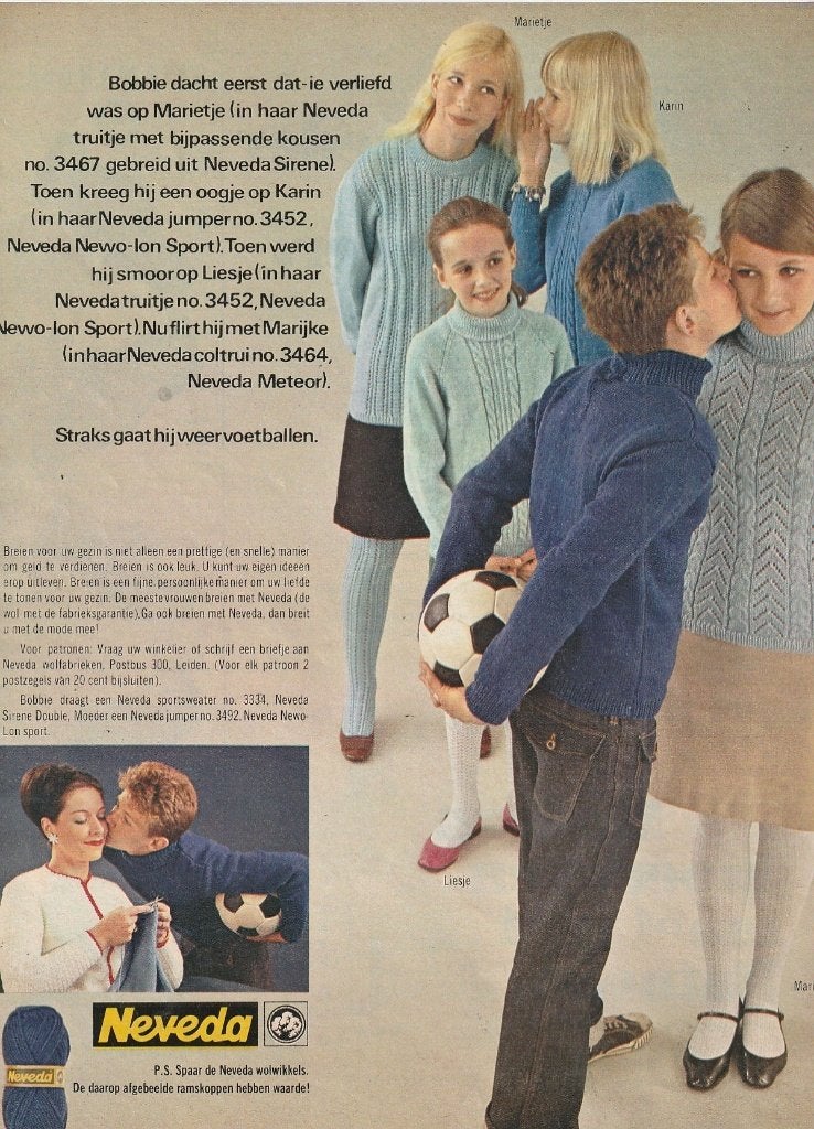 Retro reclame 1967 Neveda wol jongetje Bobbie kust Marietje, Verzenden, Overige typen
