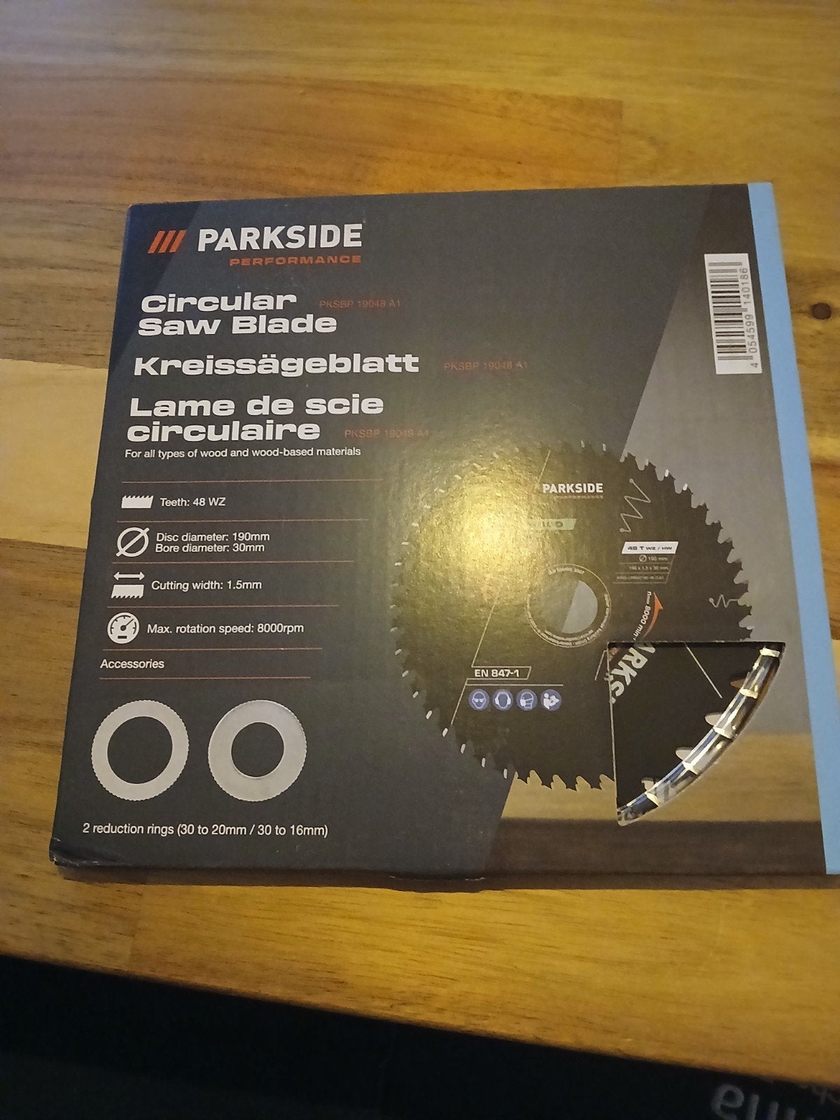 Parkside Cirkelzaagblad 190mm - Nieuw, Cirkelzaag, Nieuw, Ophalen of Verzenden, Parkside