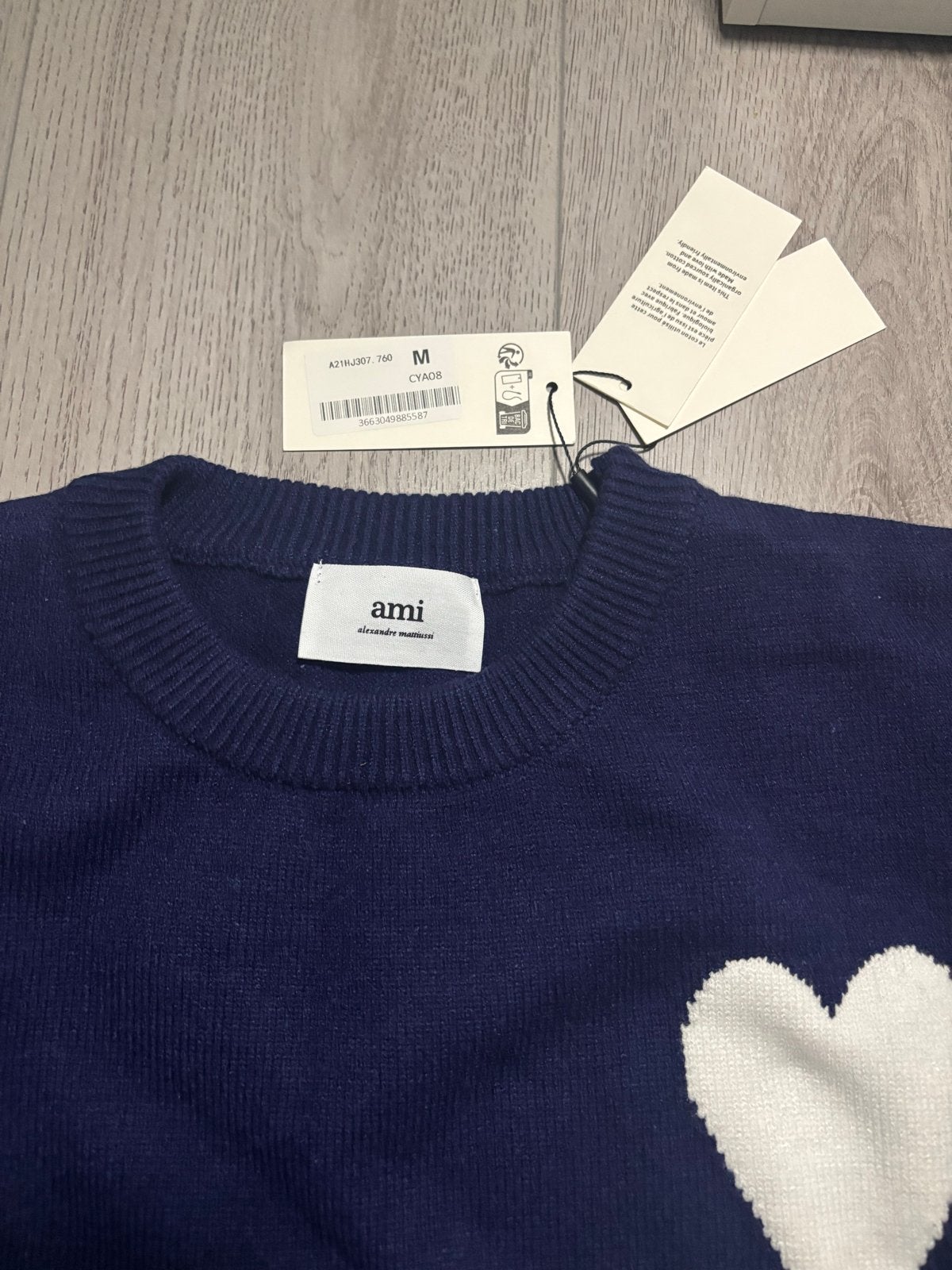 Ami Paris Ami de Coeur Trui - Donkerblauw, Ophalen of Verzenden, Nieuw, Maat 48/50 (M), Blauw