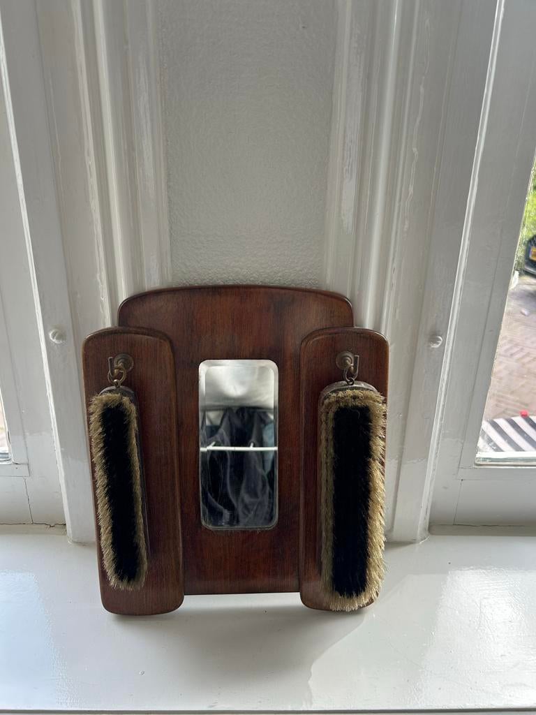 Vintage Kledingborstel Set met Spiegel - Hout, Ophalen