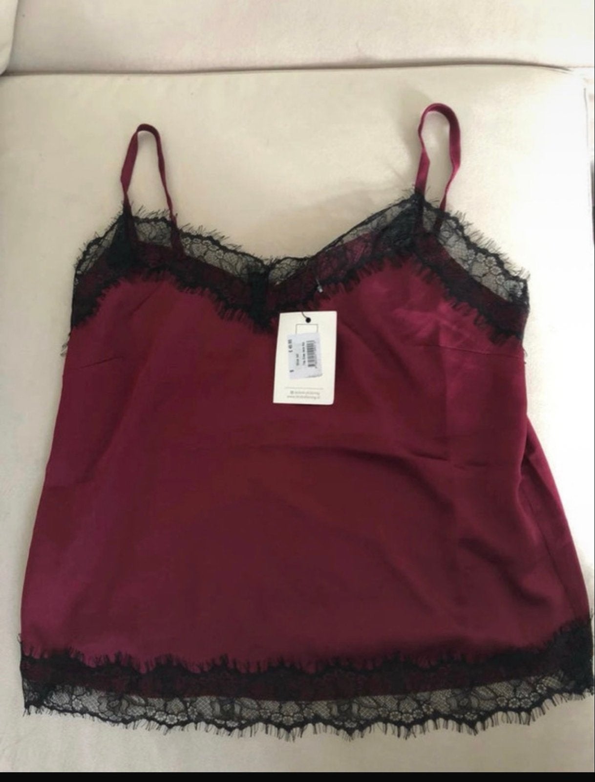 Dash of Daring Elise kant topje - Wijnrood Kerst kado tip, Ophalen of Verzenden, Rood, Nachtkleding