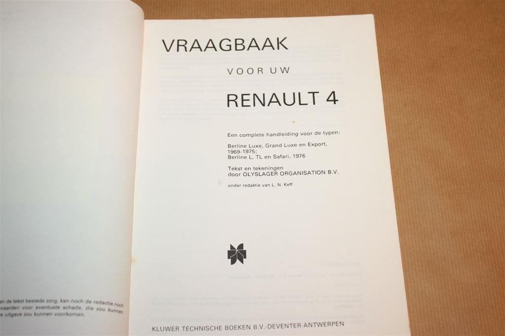 Vraagbaak Renault 4, 1969-1976 - P. Olyslager, Ophalen of Verzenden