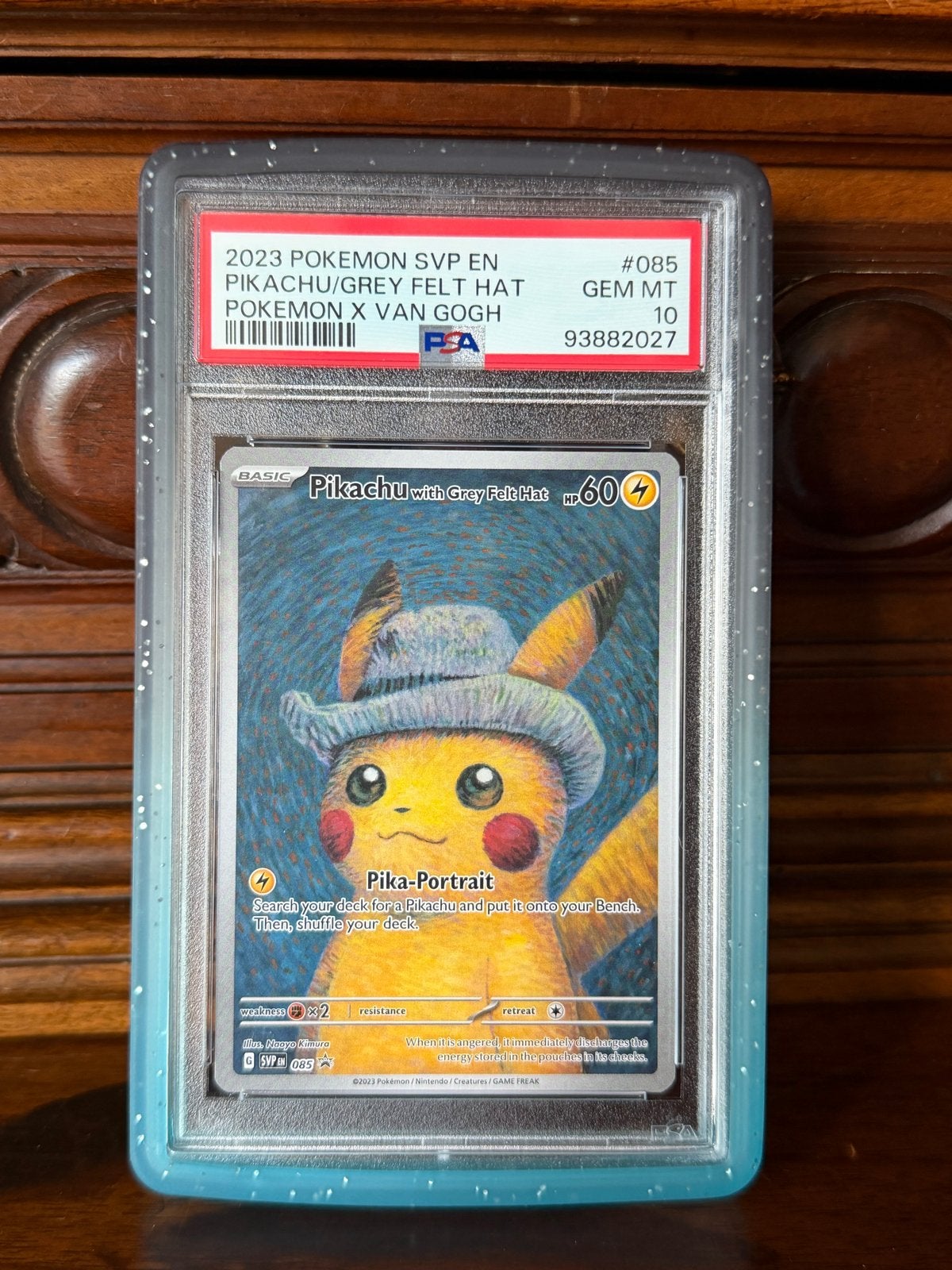 Pikachu met Grijze Vilten Hoed Pokémon Kaart PSA 10, Ophalen, Nieuw, Losse kaart