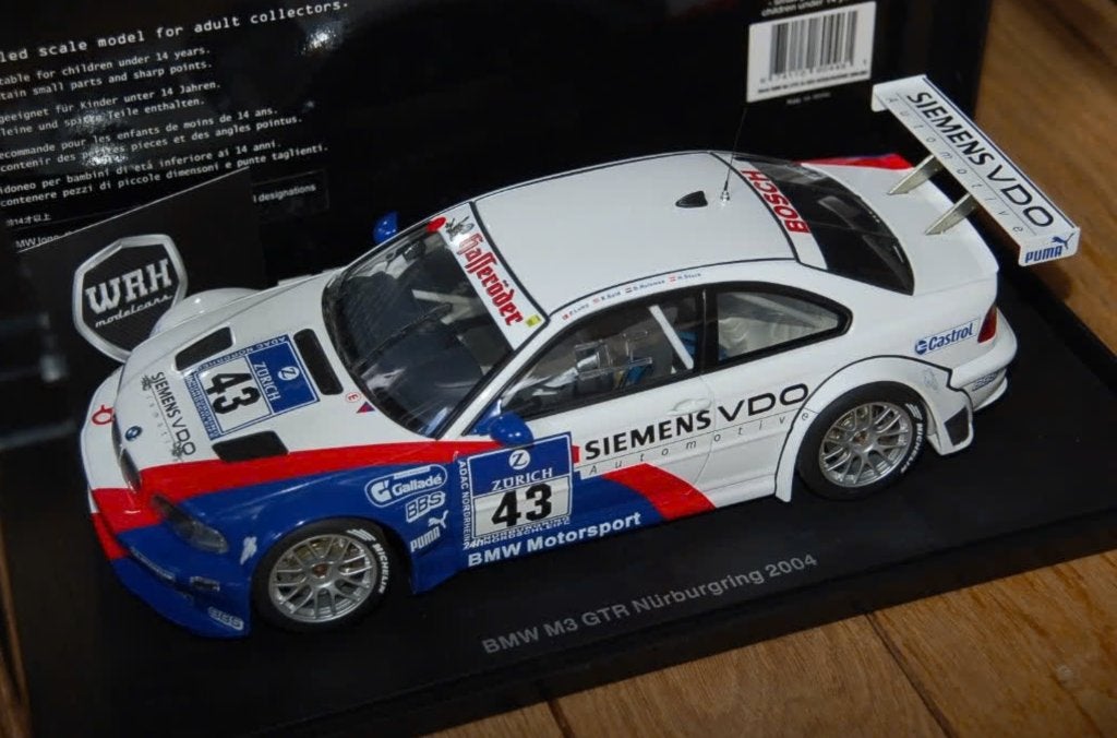 1:18 BMW M3 E46 GTR Nurnbrugring #43 Autoart 80446 inbox WRH, Hobby en Vrije tijd, Verzenden, Zo goed als nieuw, Auto, Autoart
