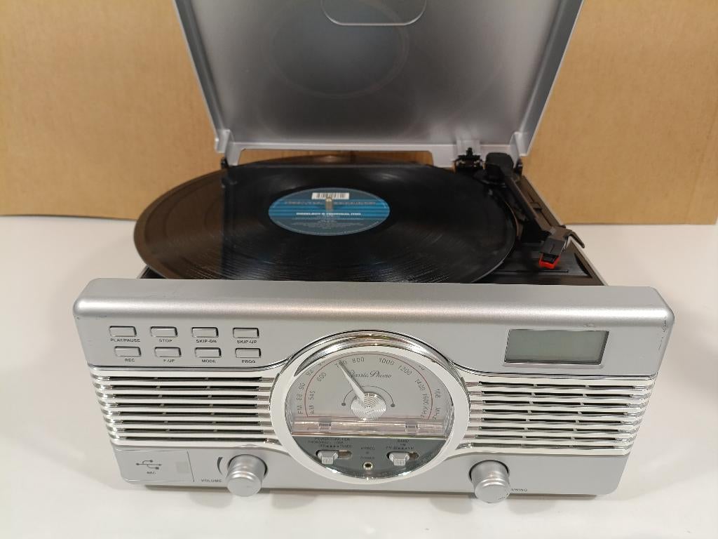 Platenspeler met radio - Zilver, Ophalen, Gebruikt, Platenspeler, Overige merken