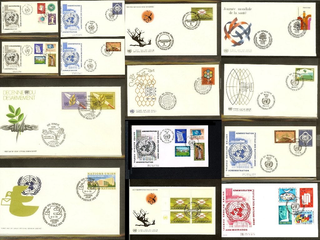 100x ++ FDC's VN/UNO Geneve [X36], Postzegels en Munten, Ophalen of Verzenden, Onbeschreven, Europa