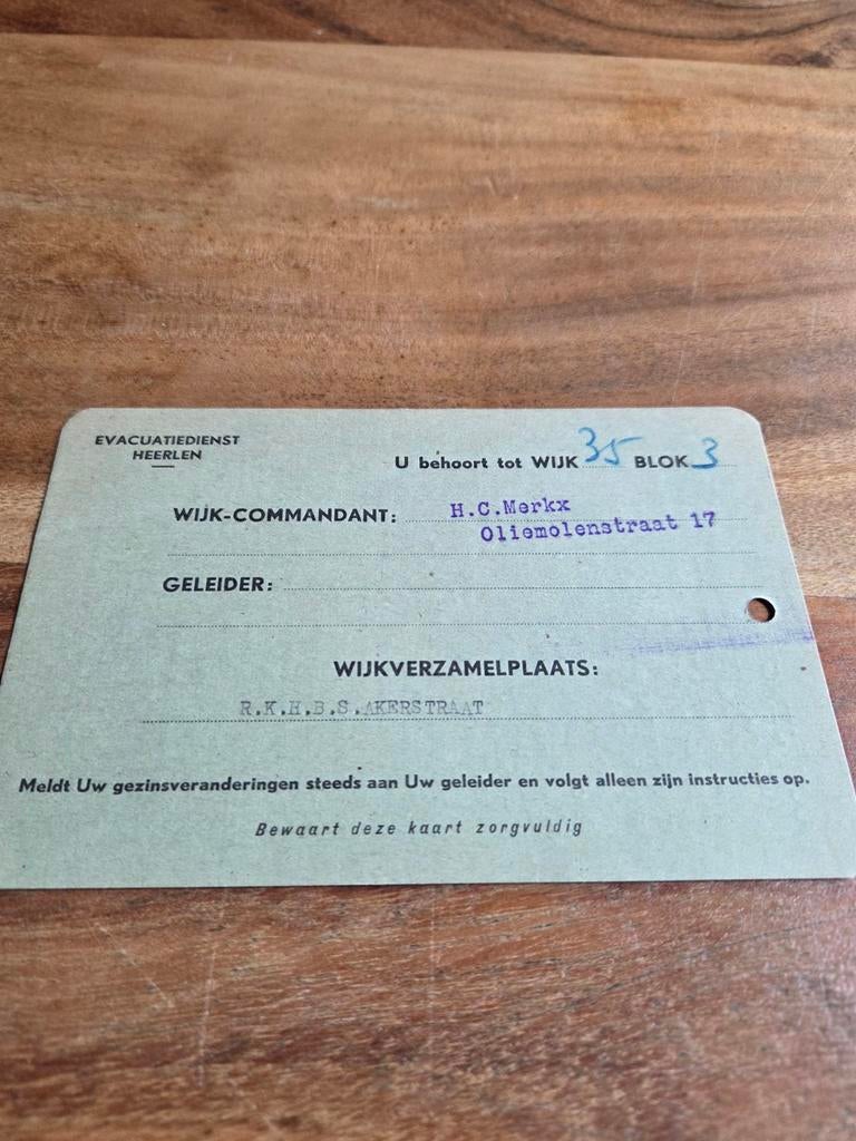 Evacuatie kaart heerlen, Verzamelen, Militaria | Tweede Wereldoorlog, Ophalen of Verzenden, Overige soorten, Duitsland, Boek of Tijdschrift